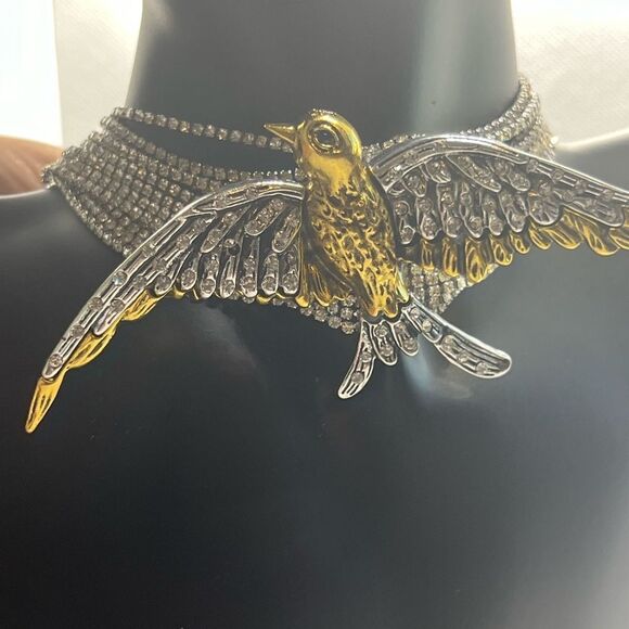 Zara Bird Rhinestone Chocker Necklace - Picture 12 of 17